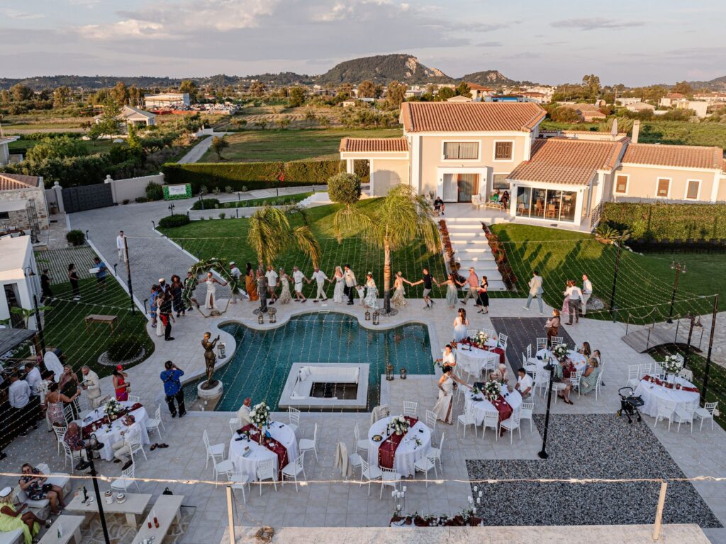 wedding ceremony at a villa in Grecce